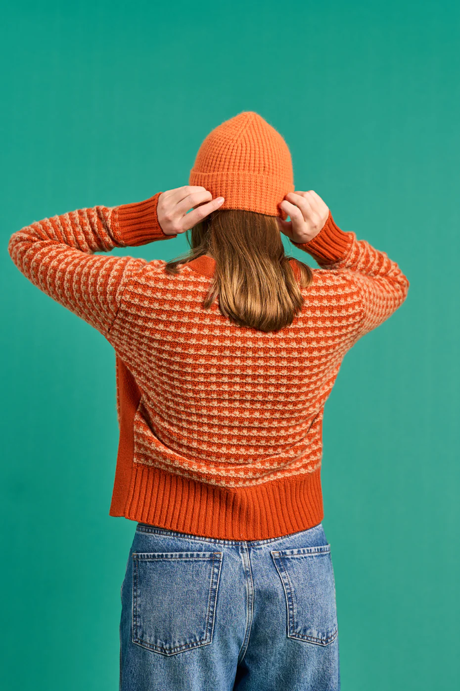 Angora Tuck Stitch Beanie - Image 3