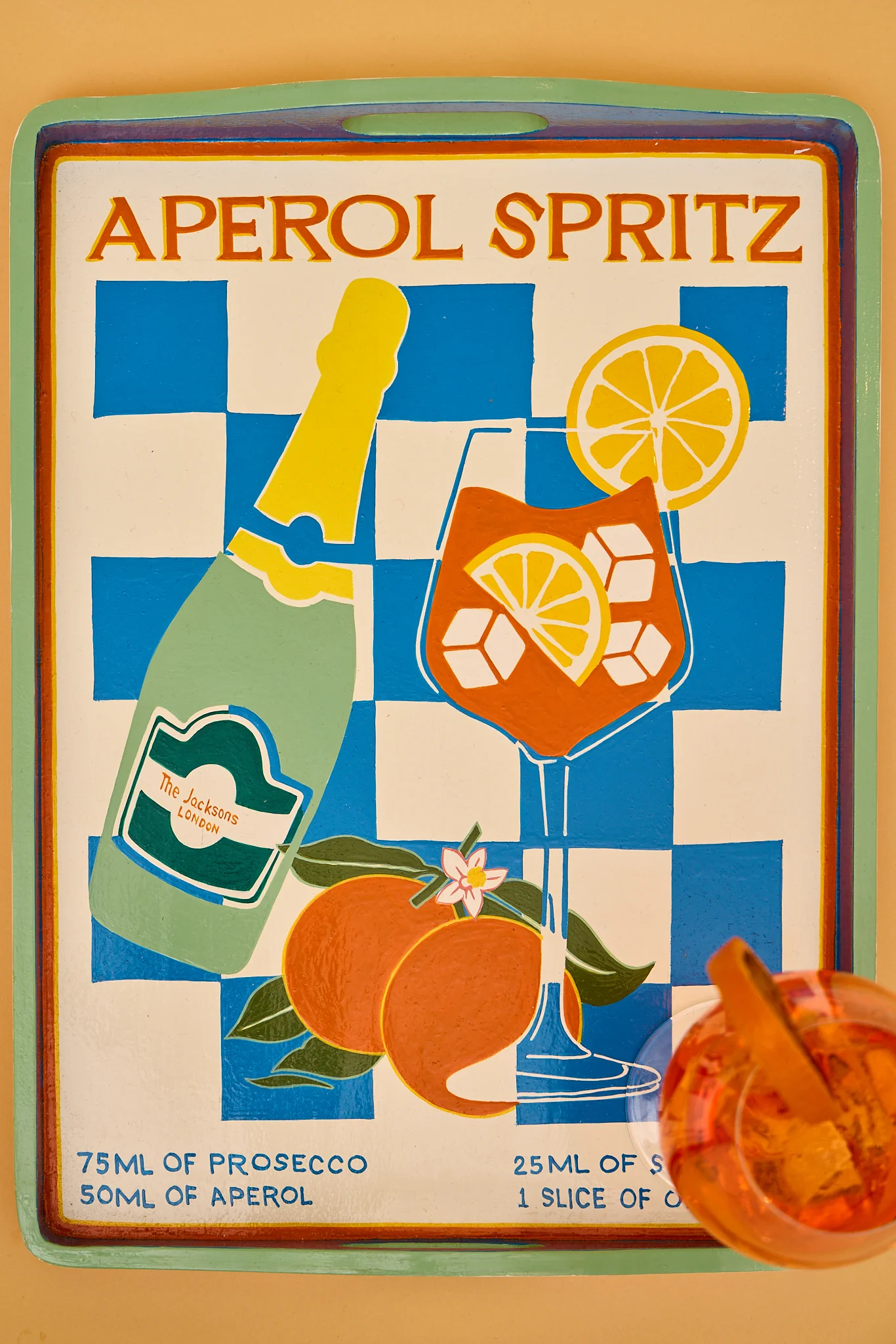 Aperol Spritz Hand-painted Tray - Image 2