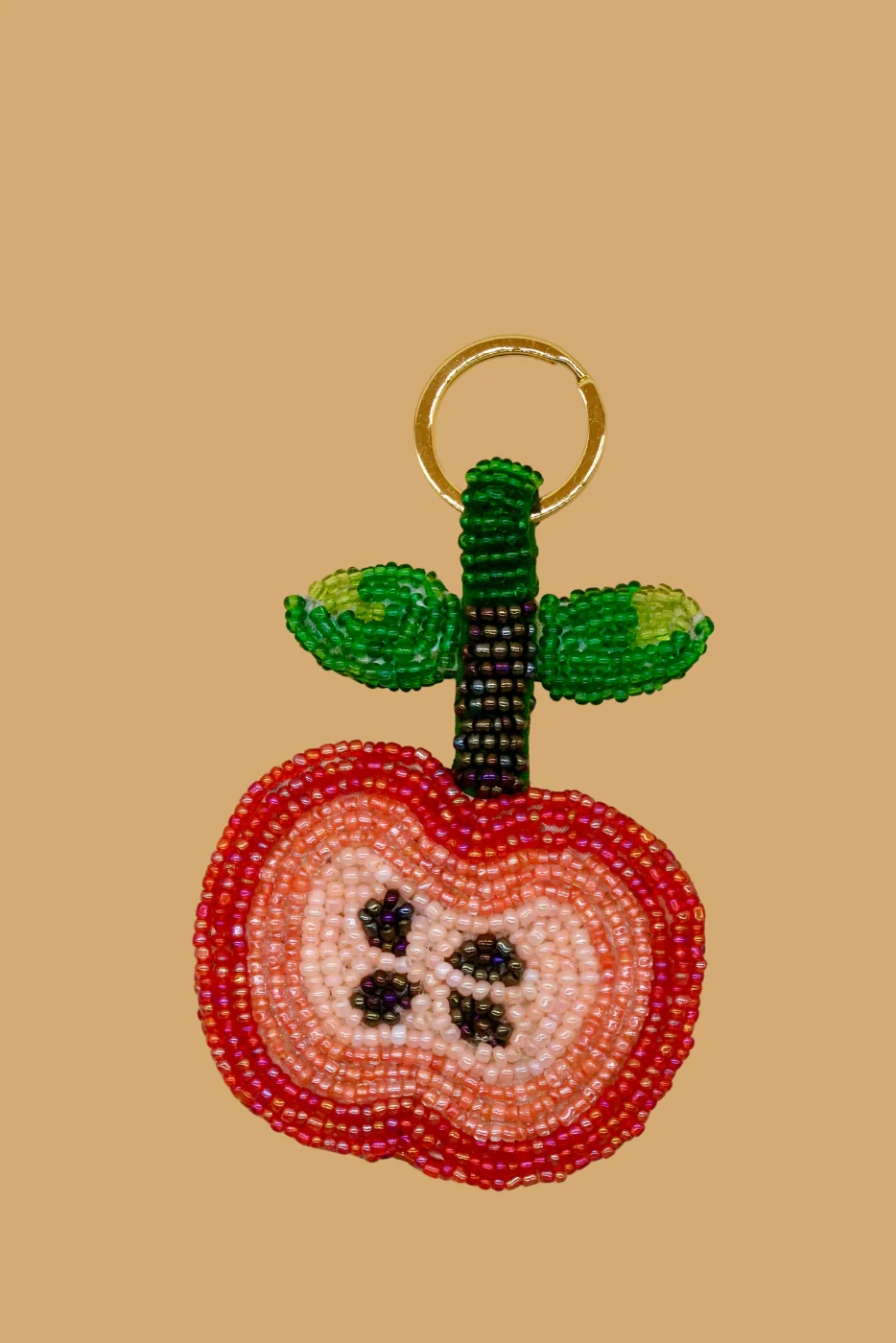 Apple Beaded Charm Keyring - Image 3