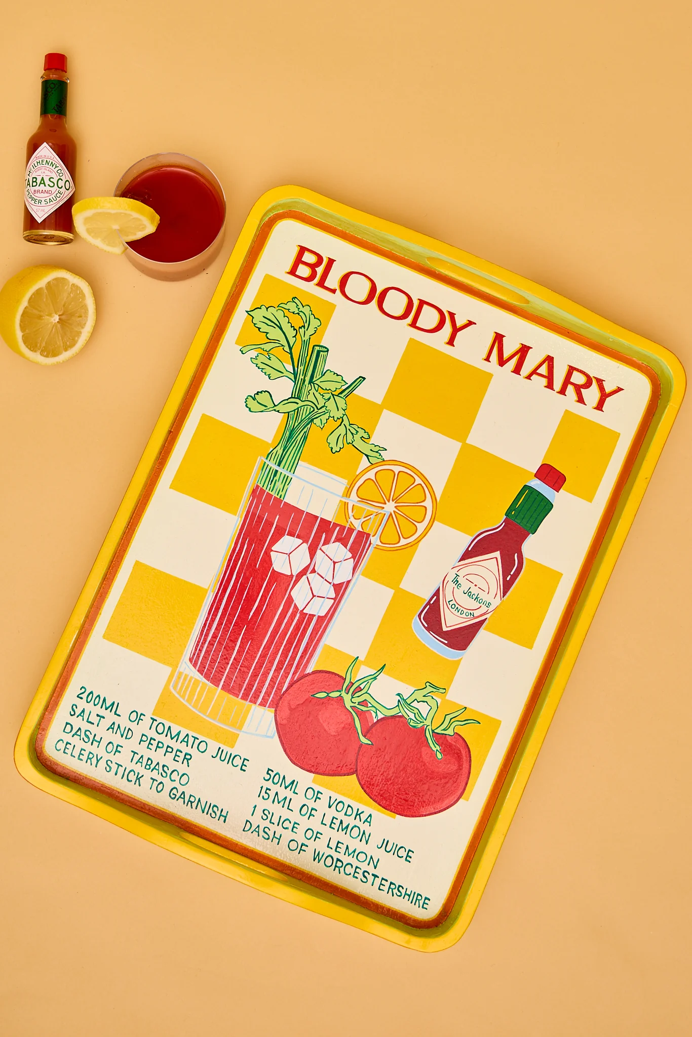 Bloody Mary Handpainted Tray