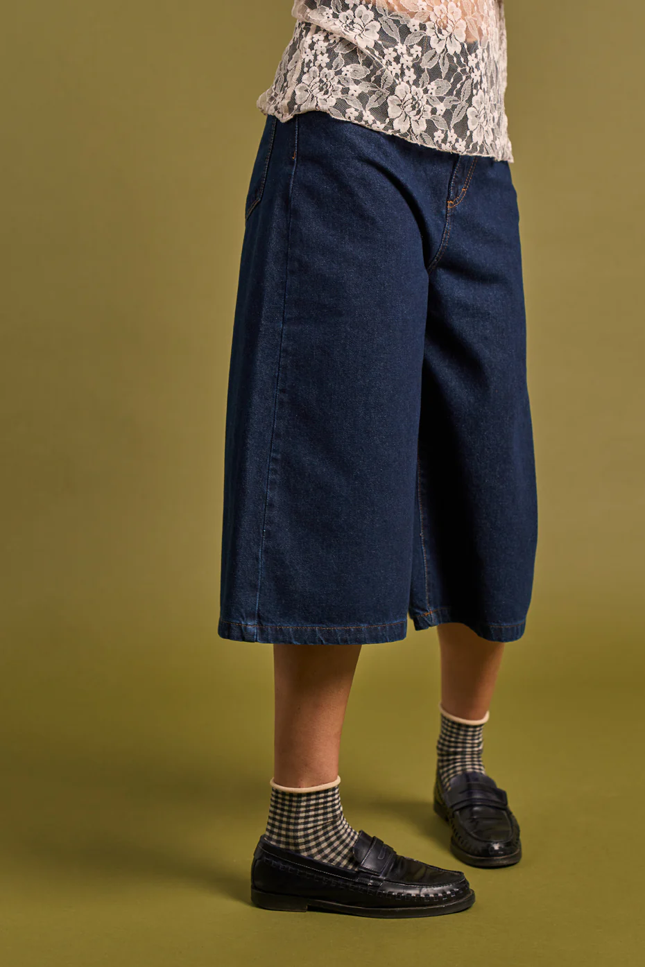 Denim Knee Shorts - Image 5