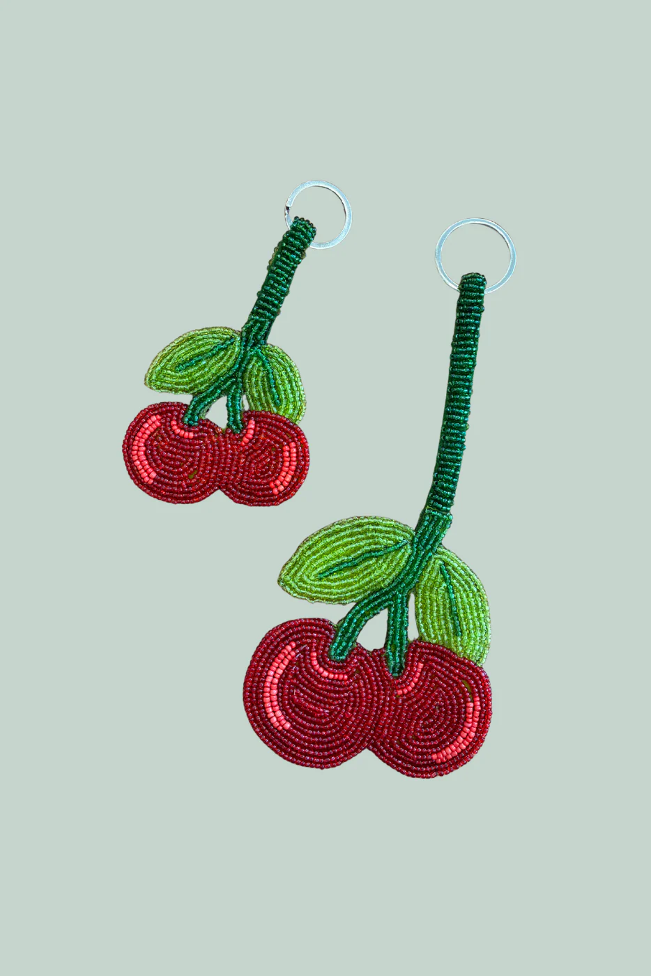 Cherry Beaded Keyring - Image 3