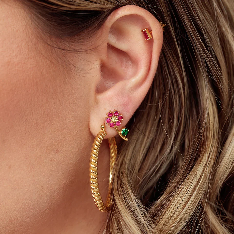 Mismatched Flower Stud Earrings - Image 3