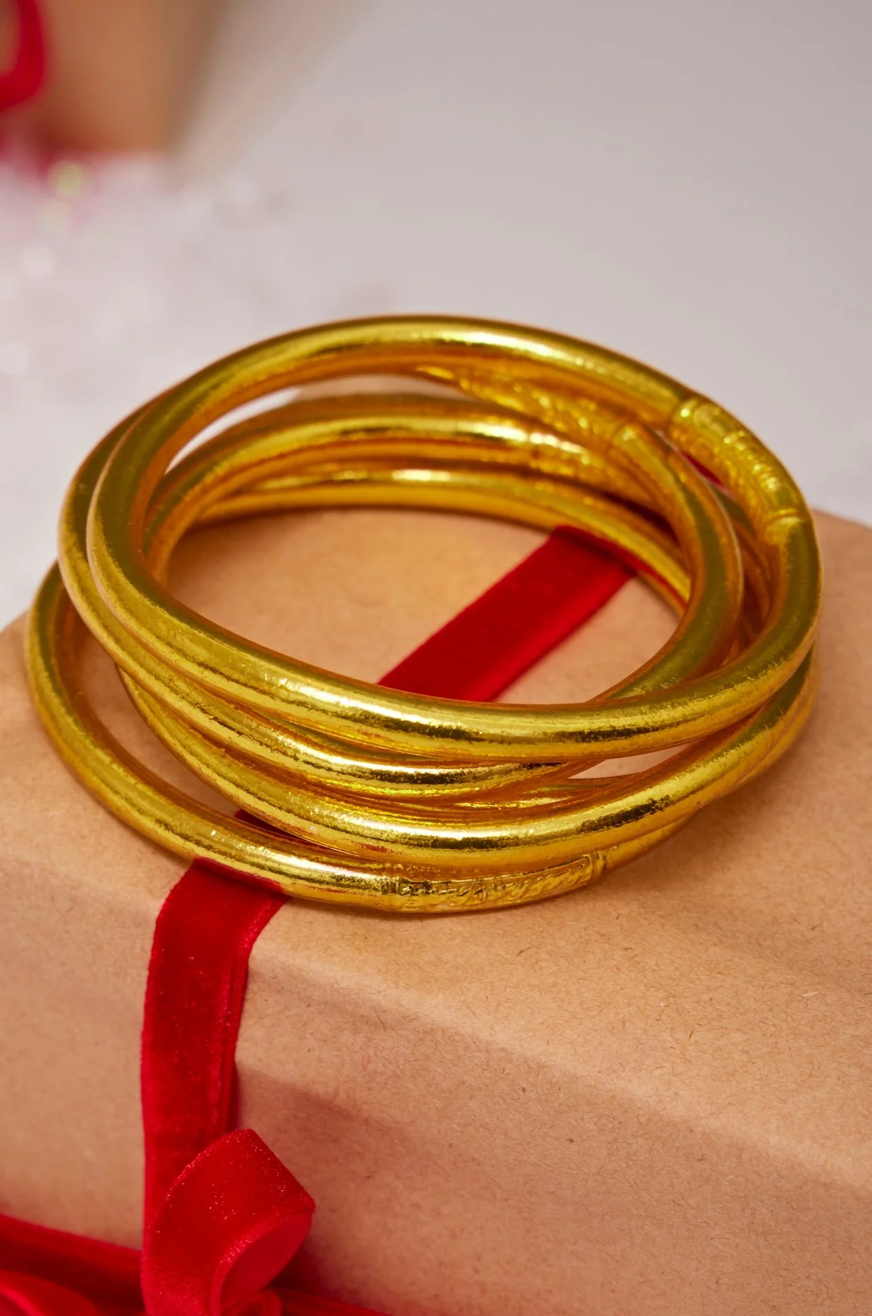 Mantra Thick Gold Bracelet - Image 4
