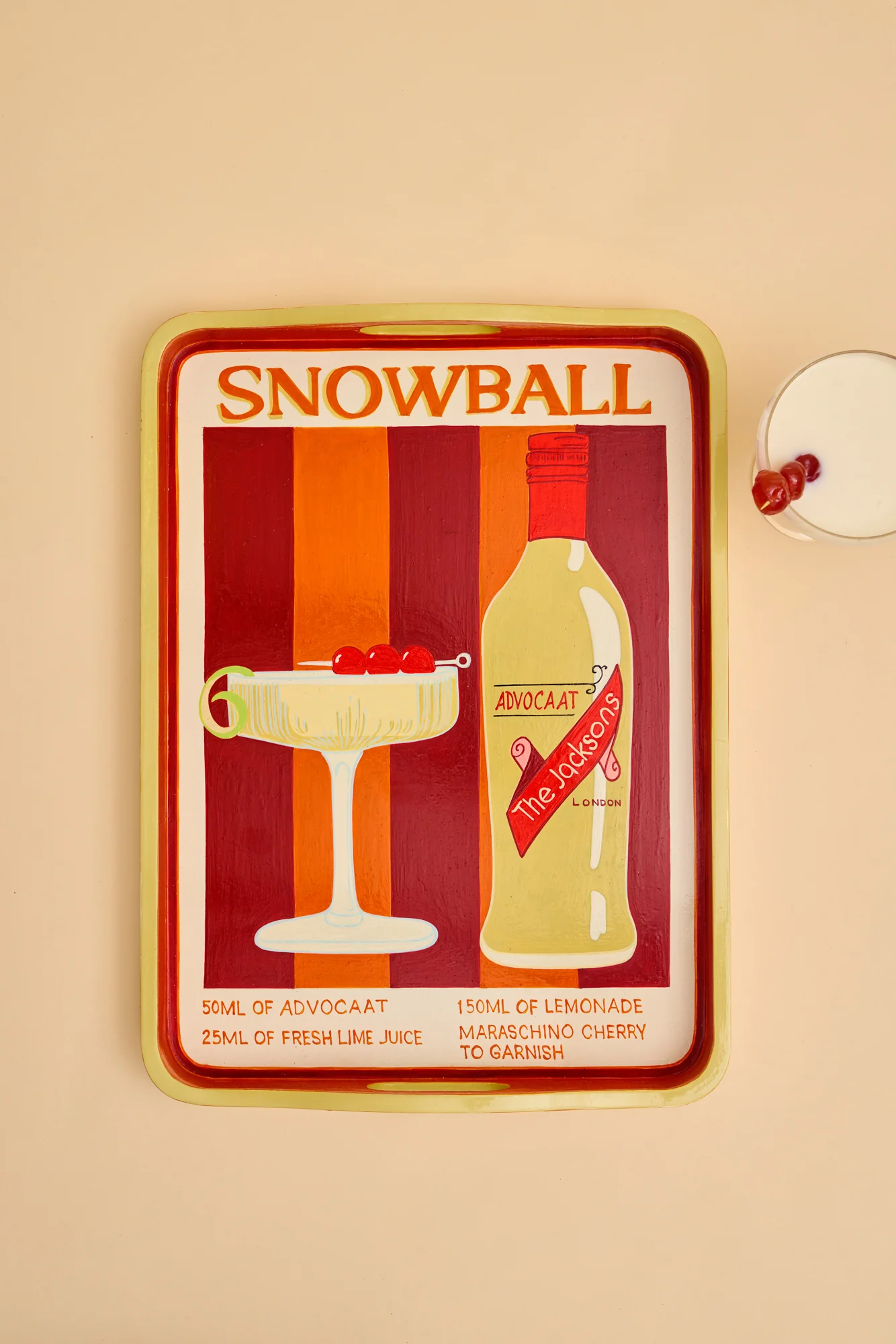 Snowball Hand-painted Tray